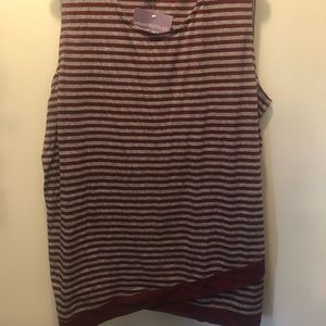 CJ banks maroon gray striped tank top